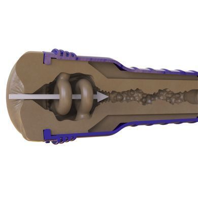 Мастурбатор-попка Fleshlight Boost Blast Female Medium Dark Flesh, плаваючі кільця Turbo Tech зображення