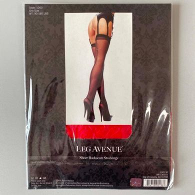 Панчохи під пояс зі швом ззаду Leg Avenue Sheer backseam stockings + PLUS SI Black зображення