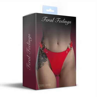 Трусики з натуральної шкіри Feral Feelings String Bikini Red зображення