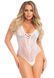 Кружевное боди Leg Avenue Floral lace thong teddy OS White картинка