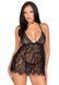 Мереживний пеньюар + стрінги Leg Avenue Floral lace babydoll & string Black, розмір S зображення