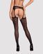 Сексуальные чулки с поясом Obsessive Garter stockings S314 black, размер S/M/L картинка 2
