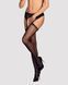 Сексуальные чулки с поясом Obsessive Garter stockings S314 black, размер S/M/L картинка 1