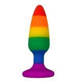 Фото Силіконова анальна пробка Wooomy Hiperloo Silicone Rainbow Plug, розмір L (діаметр 3,9 см)