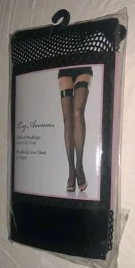 Панчохи в сітку з вініловою коронкою Leg Avenue Vinyl Top Fishnet Thigh Highs Black OS  зображення