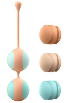 Набор вагинальных шариков Liebe Kewos Peach/Mint (15, 25, 35, 45 и 55 г.) картинка