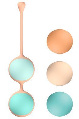 Набор вагинальных шариков Liebe Kewos Peach/Mint (15, 25, 35, 45 и 55 г.) картинка