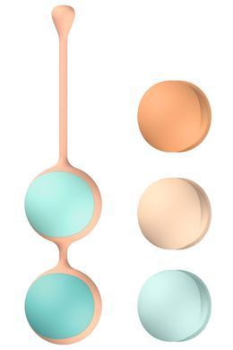 Набор вагинальных шариков Liebe Kewos Peach/Mint (15, 25, 35, 45 и 55 г.) картинка