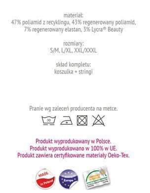 Прозора сорочка + трусики з доступом Passion ECO DROSERA CHEMISE black, розмір L/XL зображення