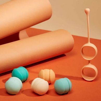 Набор вагинальных шариков Liebe Kewos Peach/Mint (15, 25, 35, 45 и 55 г.) картинка