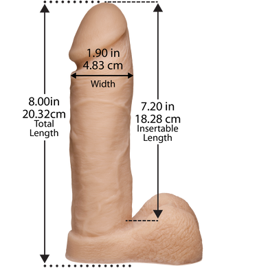Фалоімітатор реалістик Doc Johnson Platinum TRUSKYN The Tru Ride 8 Inch (діаметр 4,8 см) зображення