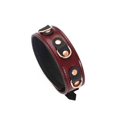 Шкіряний нашийник з повідцем Liebe Seele Wine Red Collar and Leash зображення