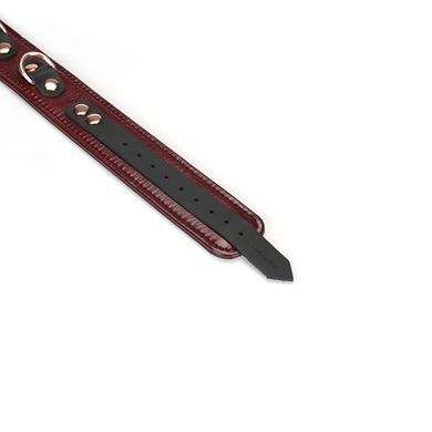 Шкіряний нашийник з повідцем Liebe Seele Wine Red Collar and Leash зображення