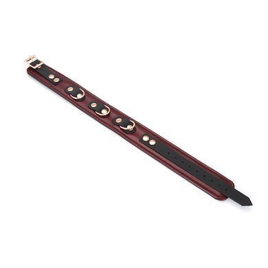 Шкіряний нашийник з повідцем Liebe Seele Wine Red Collar and Leash зображення