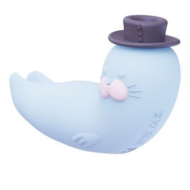 Вакуумний стимулятор і вібратор-тюленчик CuteVibe Franky Blue (діаметр 3 см) зображення