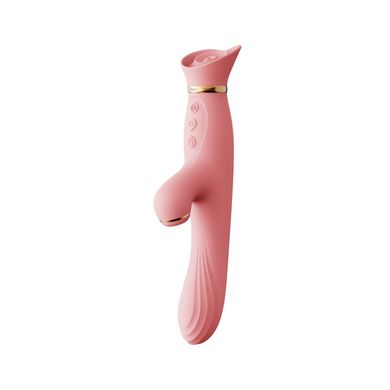 Вібратор-кролик з підігрівом та вакуумною стимуляцією Zalo ROSE Vibrator Strawberry Pink (діаметр 3,7 см) зображення