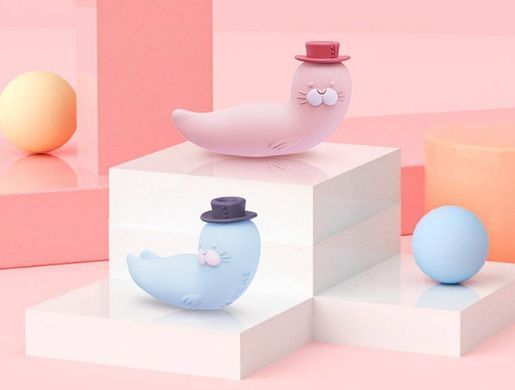 Вакуумний стимулятор і вібратор-тюленчик CuteVibe Franky Blue (діаметр 3 см) зображення