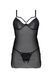 Прозора сорочка + трусики з доступом Passion ECO DROSERA CHEMISE black, розмір L/XL картинка 3