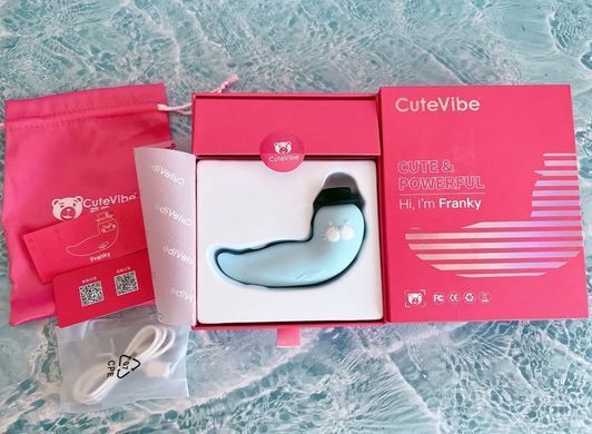 Вакуумний стимулятор і вібратор-тюленчик CuteVibe Franky Blue (діаметр 3 см) зображення