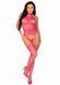 Мереживний бодістокінг з відкритим доступом Leg Avenue High neck lace bodystocking Raspberry O/S зображення