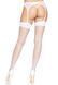 Чулки в сетку со швом сзади Leg Avenue Backseam Thigh Highs OS White картинка 3