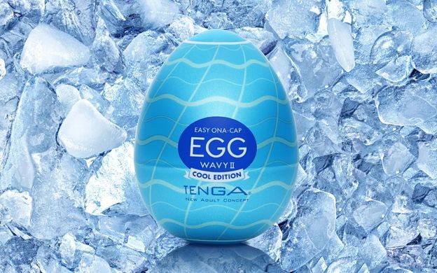 Мастурбатор-яйце з подвійним хвилястим рельєфом Tenga Egg Wavy II Cool (охолодний) зображення