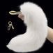 Металева анальна пробка Лисячий хвіст LOCKINK SEVANDA White Fox-Tail Anal Rose-shape Plug картинка 13