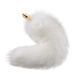 Металева анальна пробка Лисячий хвіст LOCKINK SEVANDA White Fox-Tail Anal Rose-shape Plug картинка 4