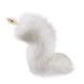 Металева анальна пробка Лисячий хвіст LOCKINK SEVANDA White Fox-Tail Anal Rose-shape Plug картинка 1