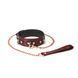 Шкіряний нашийник з повідцем Liebe Seele Wine Red Collar and Leash картинка 1