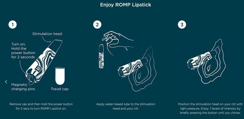Вакуумний кліторальний стимулятор Romp Lipstick зображення