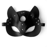 Фото Чорна маска кішечки з натуральної шкіри Art of Sex Cat Mask