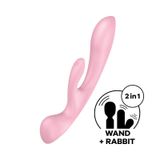 Фото Вібратор-кролик + вібромассажер Satisfyer Triple Oh Pink (ширина 4,5 см)