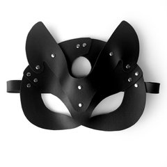 Чорна маска кішечки з натуральної шкіри Art of Sex Cat Mask зображення