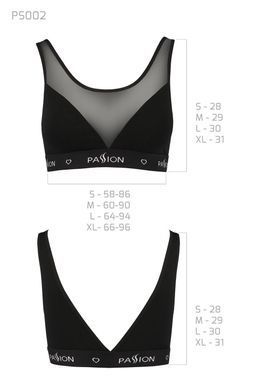 Топ з прозорою вставкою Passion PS002 TOP black, розмір M зображення
