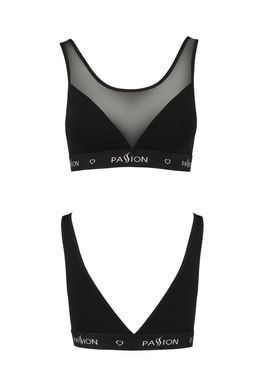 Топ з прозорою вставкою Passion PS002 TOP black, розмір M зображення