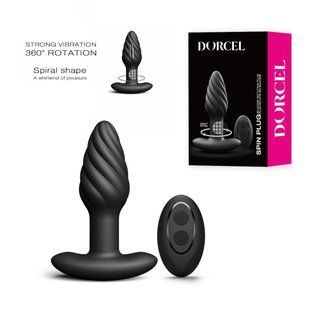 Анальная пробка с вибрацией и жемчужным массажем Dorcel Spin Plug (диаметр 3,8 см) картинка