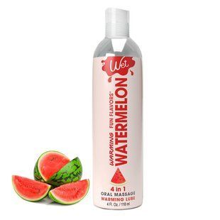 Зігріваючий лубрикант на водній основі без цукру Wet Warming 4in1 Watermelon, кавун (118 мл) зображення