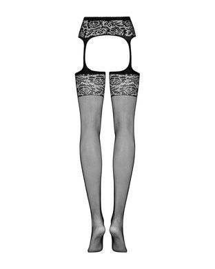 Сексуальні панчохи із поясом Obsessive Garter stockings S500 black, розмір S/M/L зображення
