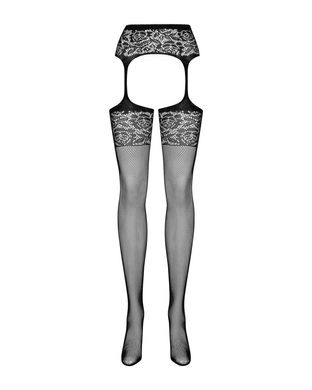 Сексуальні панчохи із поясом Obsessive Garter stockings S500 black, розмір S/M/L зображення