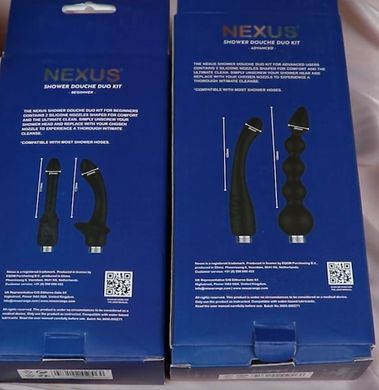 Набір насадок для анального душу Nexus ADVANCED Shower Douche Duo Kit Black (2 шт) зображення