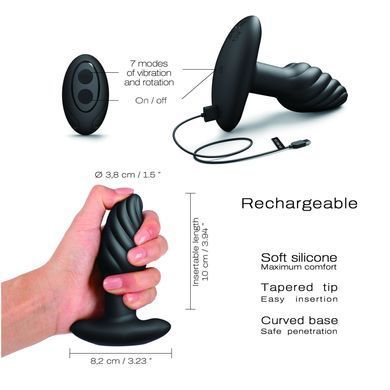 Анальная пробка с вибрацией и жемчужным массажем Dorcel Spin Plug (диаметр 3,8 см) картинка