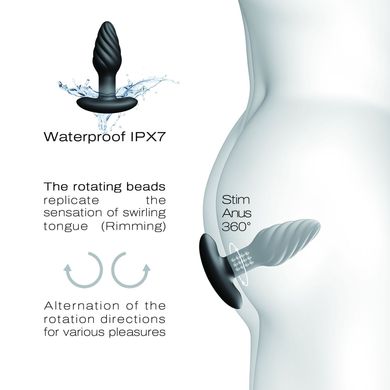 Анальна пробка з вібрацією та перлинним масажем Dorcel Spin Plug (діаметр 3,8 см) зображення