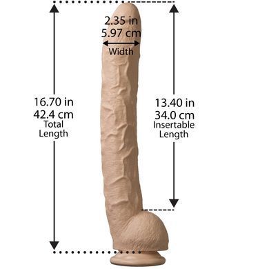 Фалоімітатор Doc Johnson Dick Rambone Cock White (в ПЕ пакеті!, діаметр 6 см, довжина 42 см) зображення