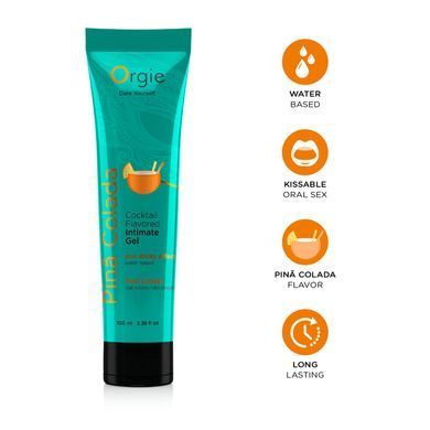 Їстівний лубрикант на водній основі Orgie Lube Tube Pina Colada, коктейль Піна Колада (100 мл) зображення