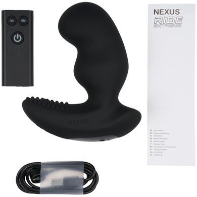 Массажер простаты с вибрацией и пультом ДУ Nexus RIDE EXTREME Dual Motor Remote Control Prostate Vibrator Black (5,5 см) картинка