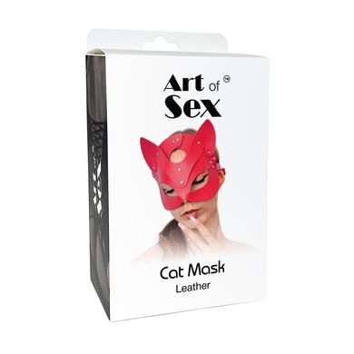 Черная маска кошечки из натуральной кожи Art of Sex Cat Mask картинка