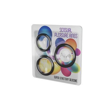 Набір ерекційних кілець Alive Sensual Pleasure Rings (3 шт) зображення