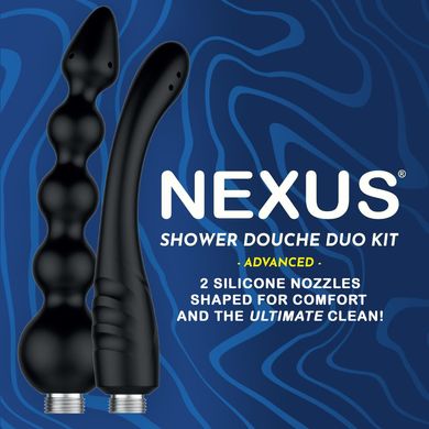 Набор насадок для анального душа Nexus ADVANCED Shower Douche Duo Kit Black (2 шт) картинка