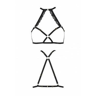 Портупея из стреп с кружевом Passion Exclusive LORRY BRA black, размер XXL/XXXL картинка